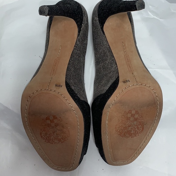 VINCE Camuto Timmons Gray Black Sparkle Open Toe Heel  Size 8.5B - Picture 9 of 10